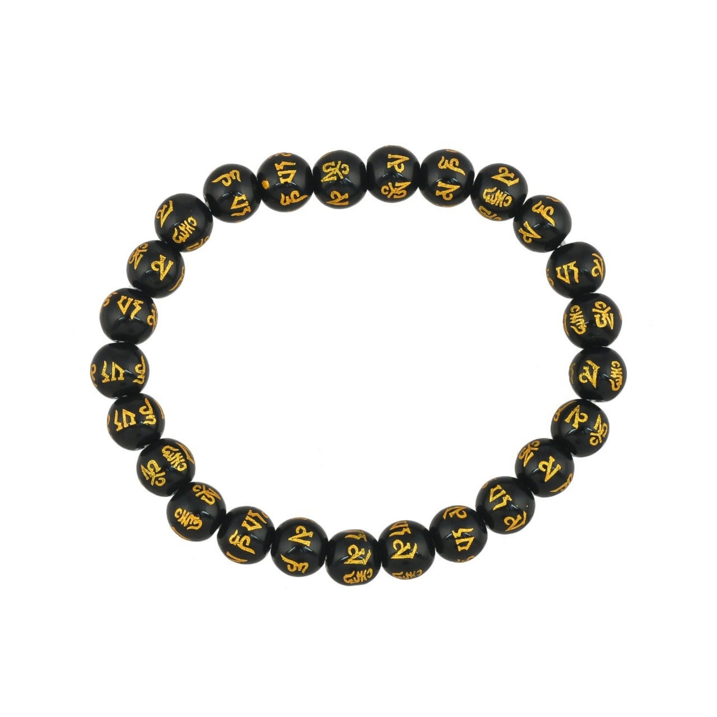 BRAHMAGYAAN Om Mani Bracelet – Handmade Om Mani Prayer Bead Stretch Bracelet for Peace, Mindfulness & Everyday Elegance