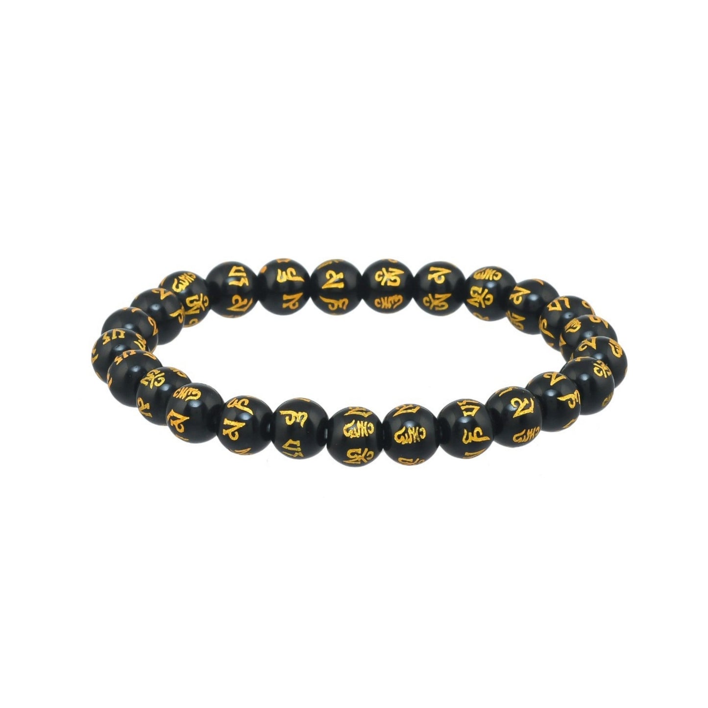 BRAHMAGYAAN Om Mani Bracelet – Handmade Om Mani Prayer Bead Stretch Bracelet for Peace, Mindfulness & Everyday Elegance