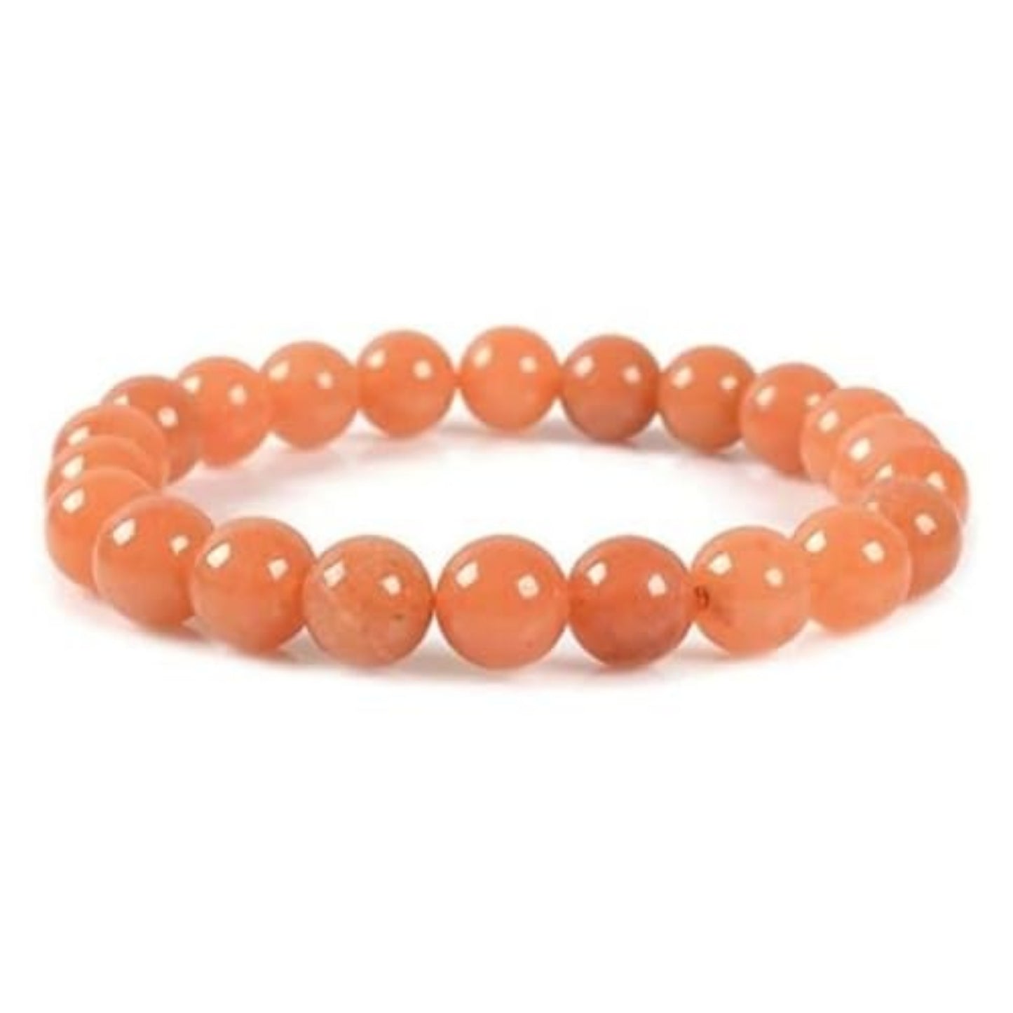 BRAHMAGYAAN Natural Orange Aventurine Bracelet – Handmade Orange Aventurine Gemstone Bead Stretch Bracelet for Creativity, Confidence & Everyday Elegance