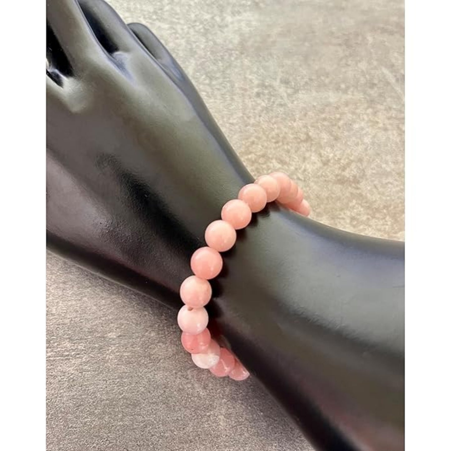 BRAHMAGYAAN Natural Pink Opal Bracelet – Handmade Pink Opal Gemstone Bead Stretch Bracelet for Love, Peace & Everyday Elegance