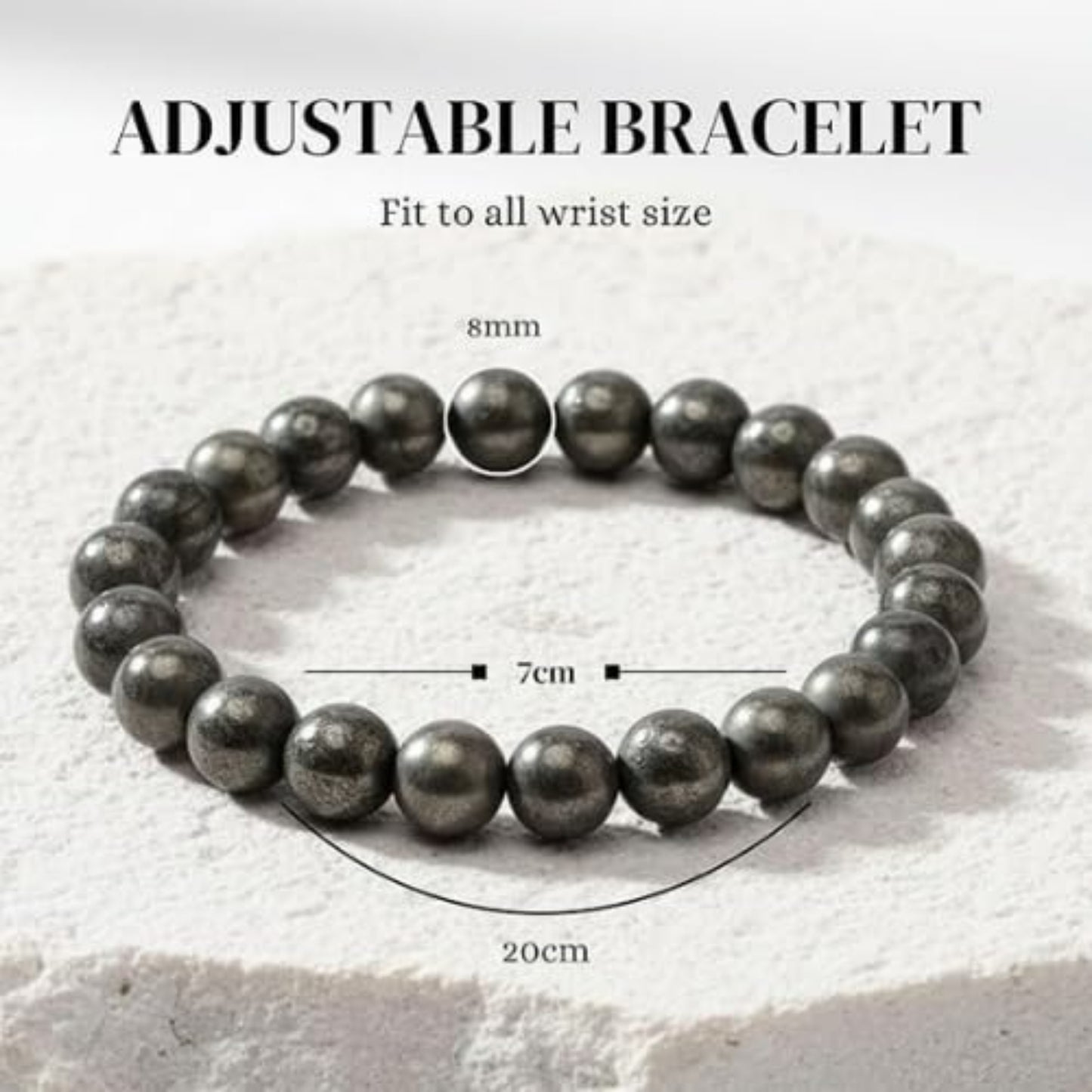 BRAHMAGYAAN Natural Pyrite Bracelet – Handmade Pyrite Gemstone Bead Stretch Bracelet for Prosperity, Confidence & Everyday Elegance