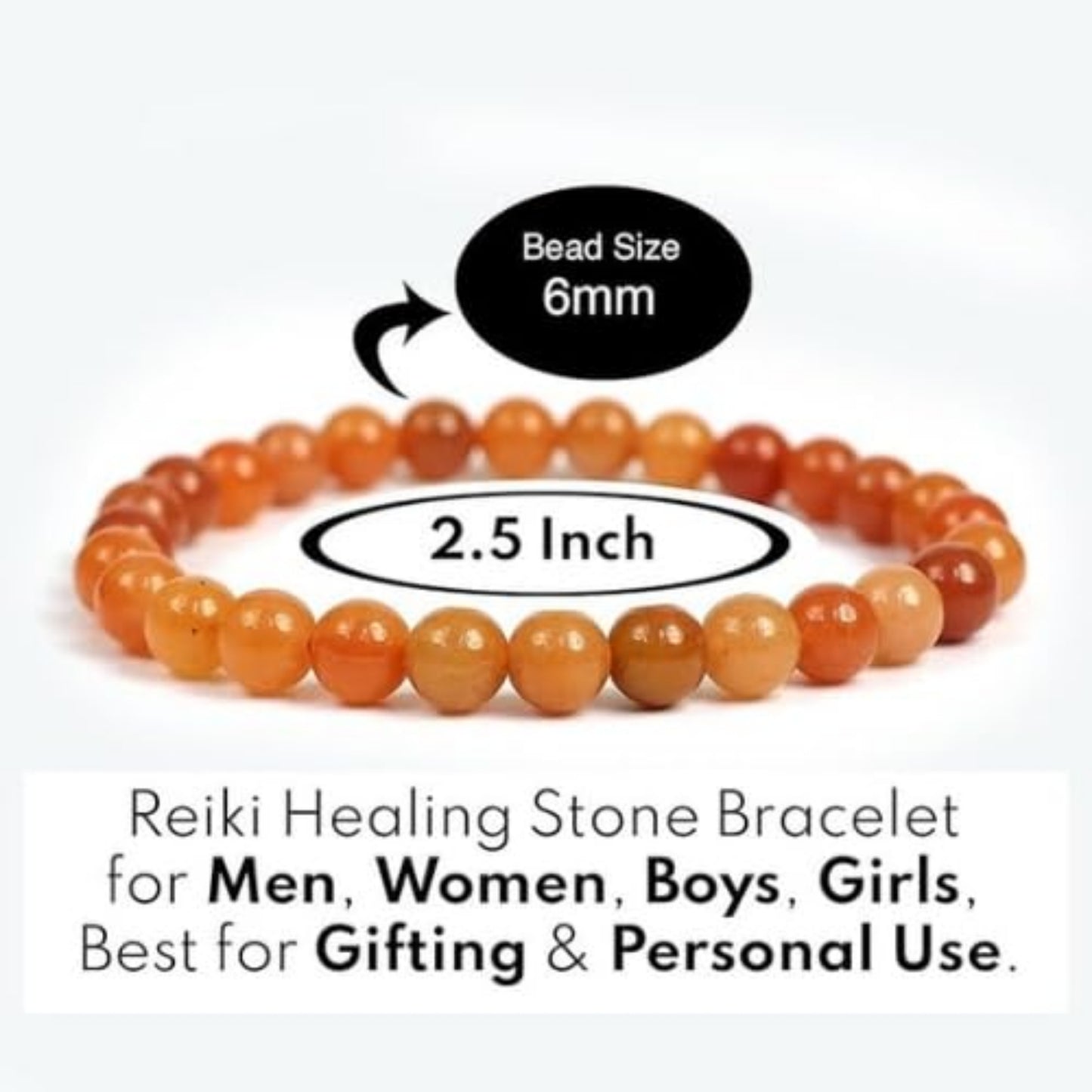 BRAHMAGYAAN Natural Red Aventurine Bracelet – Handmade Red Aventurine Gemstone Bead Stretch Bracelet for Confidence, Vitality & Everyday Elegance