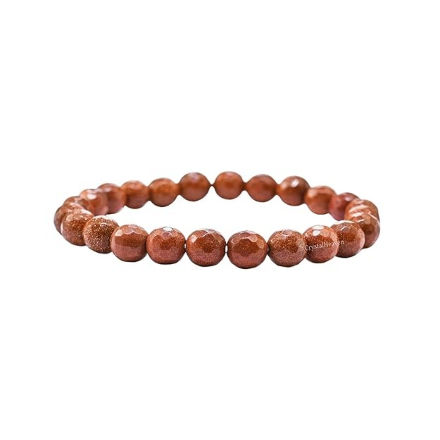BRAHMAGYAAN Red Goldstone Bracelet – Handmade Sparkling Red Goldstone Bead Stretch Bracelet for Ambition, Confidence & Everyday Elegance