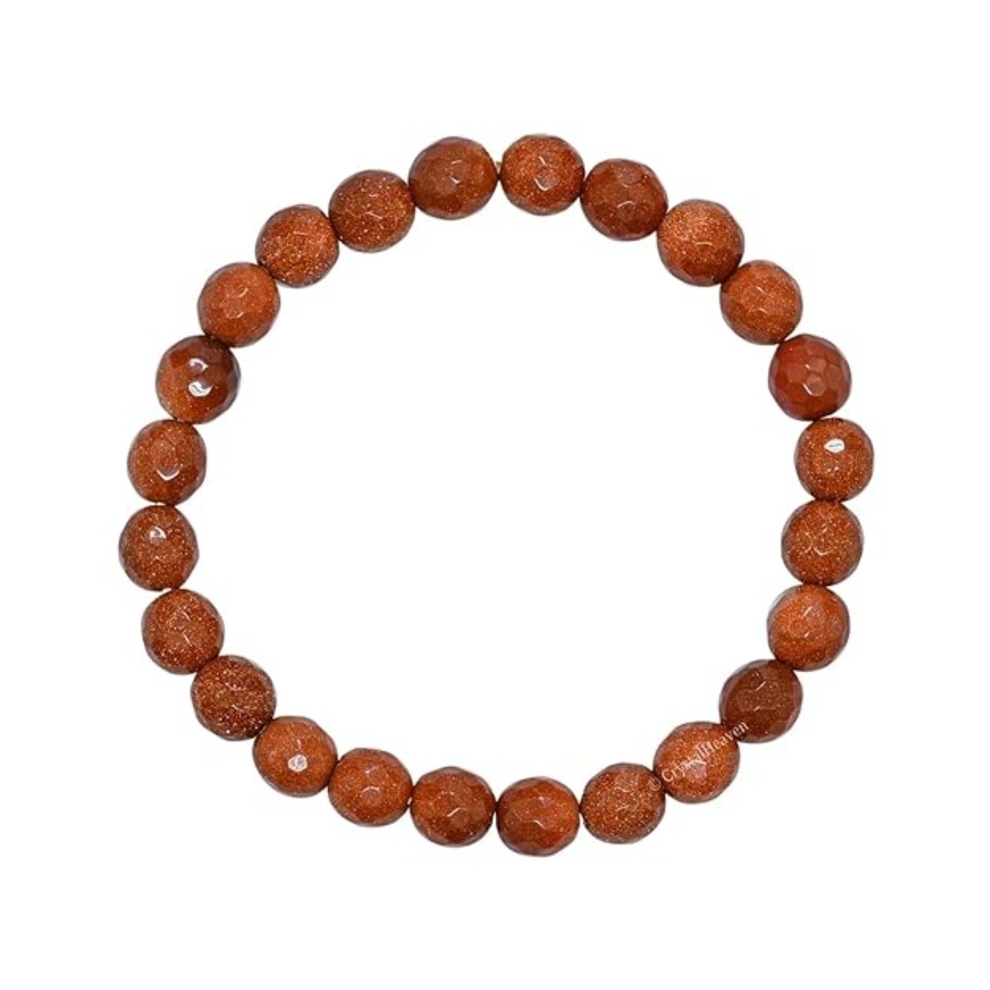 BRAHMAGYAAN Red Goldstone Bracelet – Handmade Sparkling Red Goldstone Bead Stretch Bracelet for Ambition, Confidence & Everyday Elegance