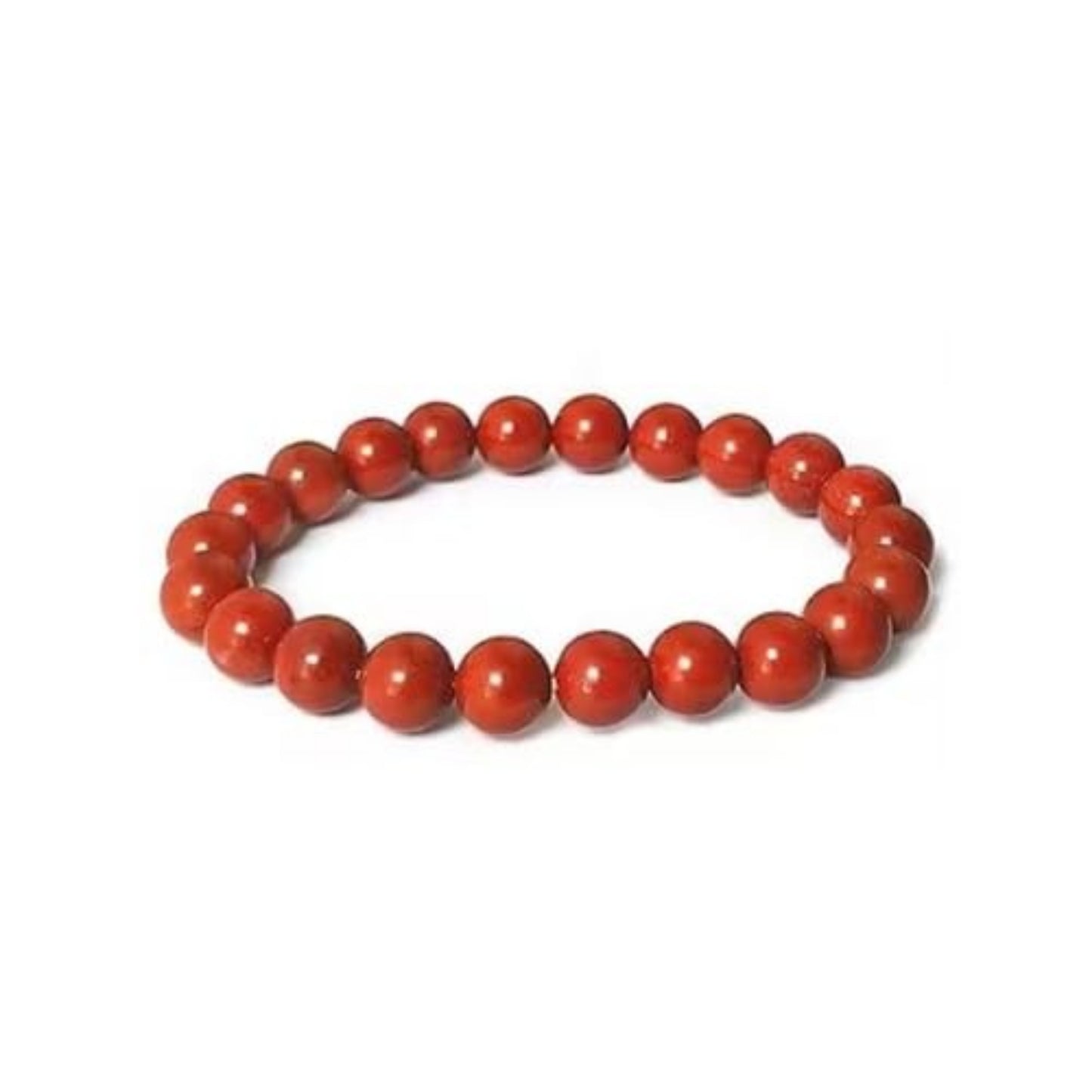 BRAHMAGYAAN Natural Red Jasper Bracelet – Handmade Red Jasper Gemstone Bead Stretch Bracelet for Strength, Stability & Everyday Elegance