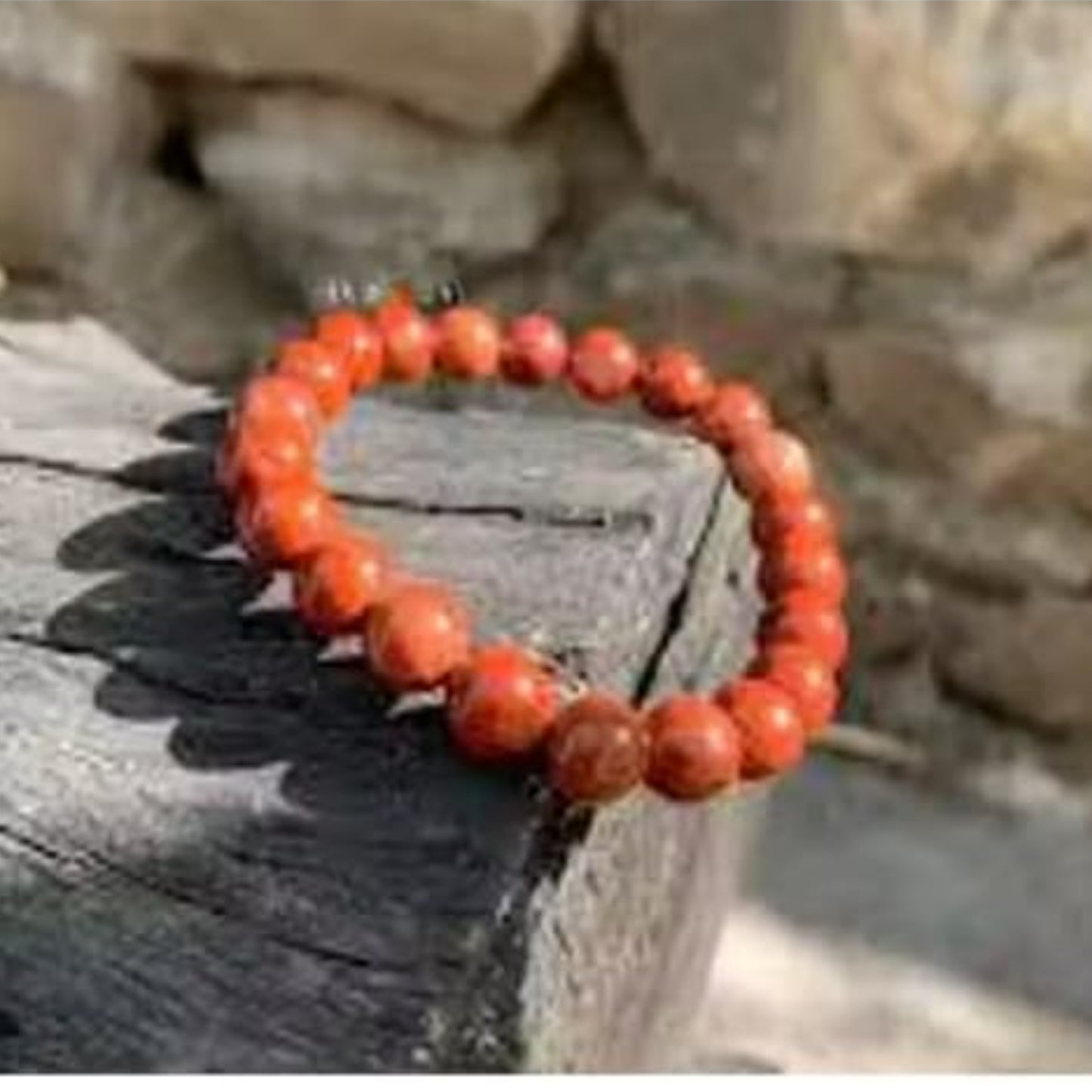 BRAHMAGYAAN Natural Red Jasper Bracelet – Handmade Red Jasper Gemstone Bead Stretch Bracelet for Strength, Stability & Everyday Elegance