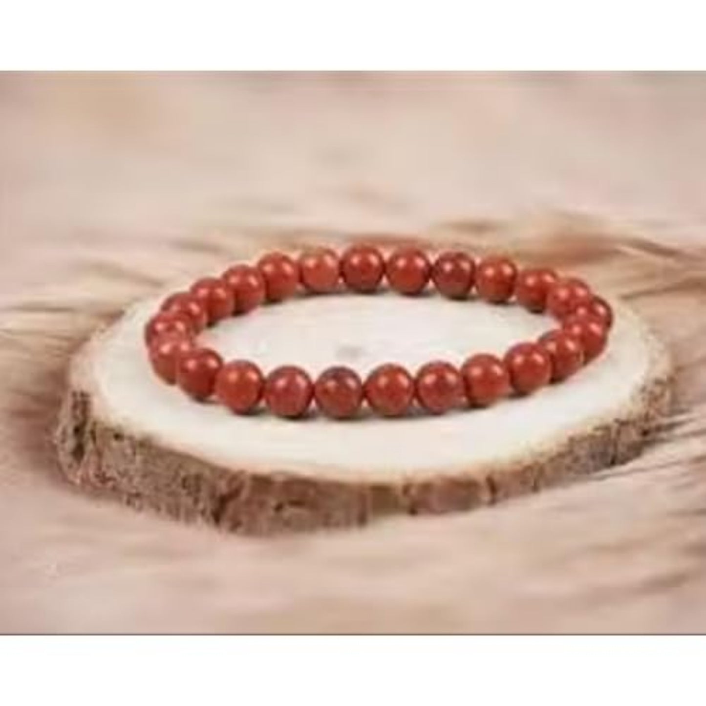 BRAHMAGYAAN Natural Red Jasper Bracelet – Handmade Red Jasper Gemstone Bead Stretch Bracelet for Strength, Stability & Everyday Elegance