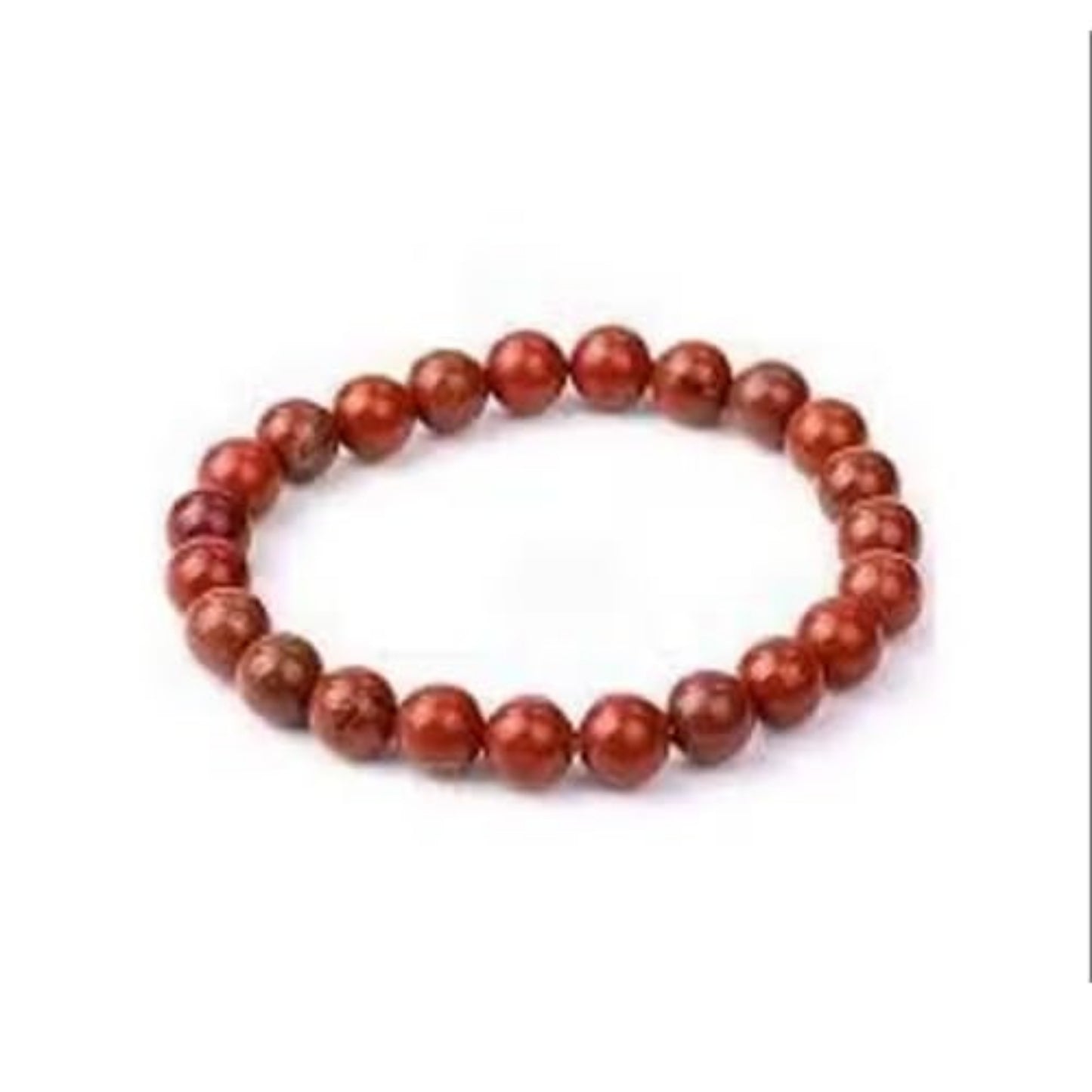 BRAHMAGYAAN Natural Red Jasper Bracelet – Handmade Red Jasper Gemstone Bead Stretch Bracelet for Strength, Stability & Everyday Elegance