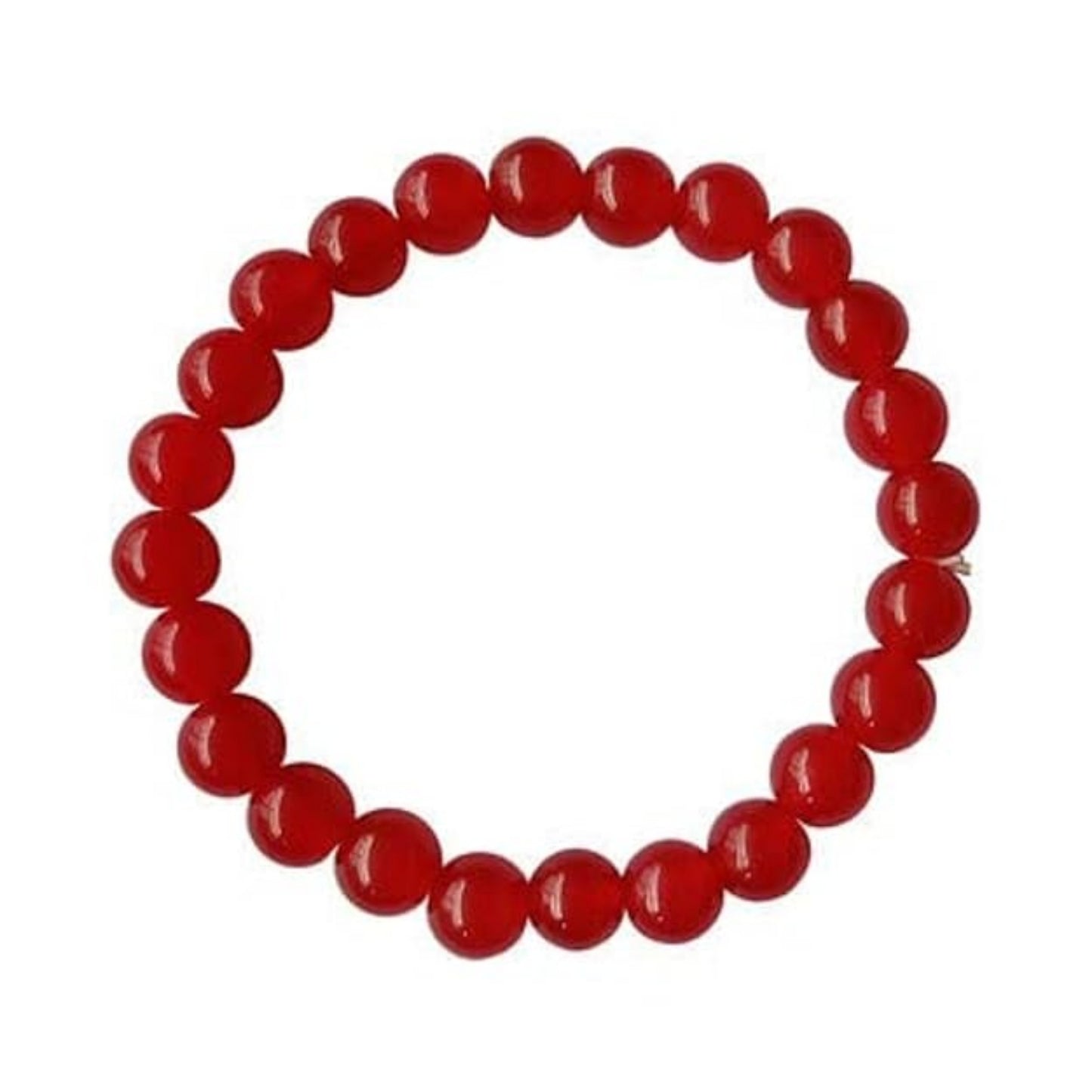 BRAHMAGYAAN Natural Red Onyx Bracelet – Handmade Red Onyx Gemstone Bead Stretch Bracelet for Strength, Confidence & Everyday Elegance