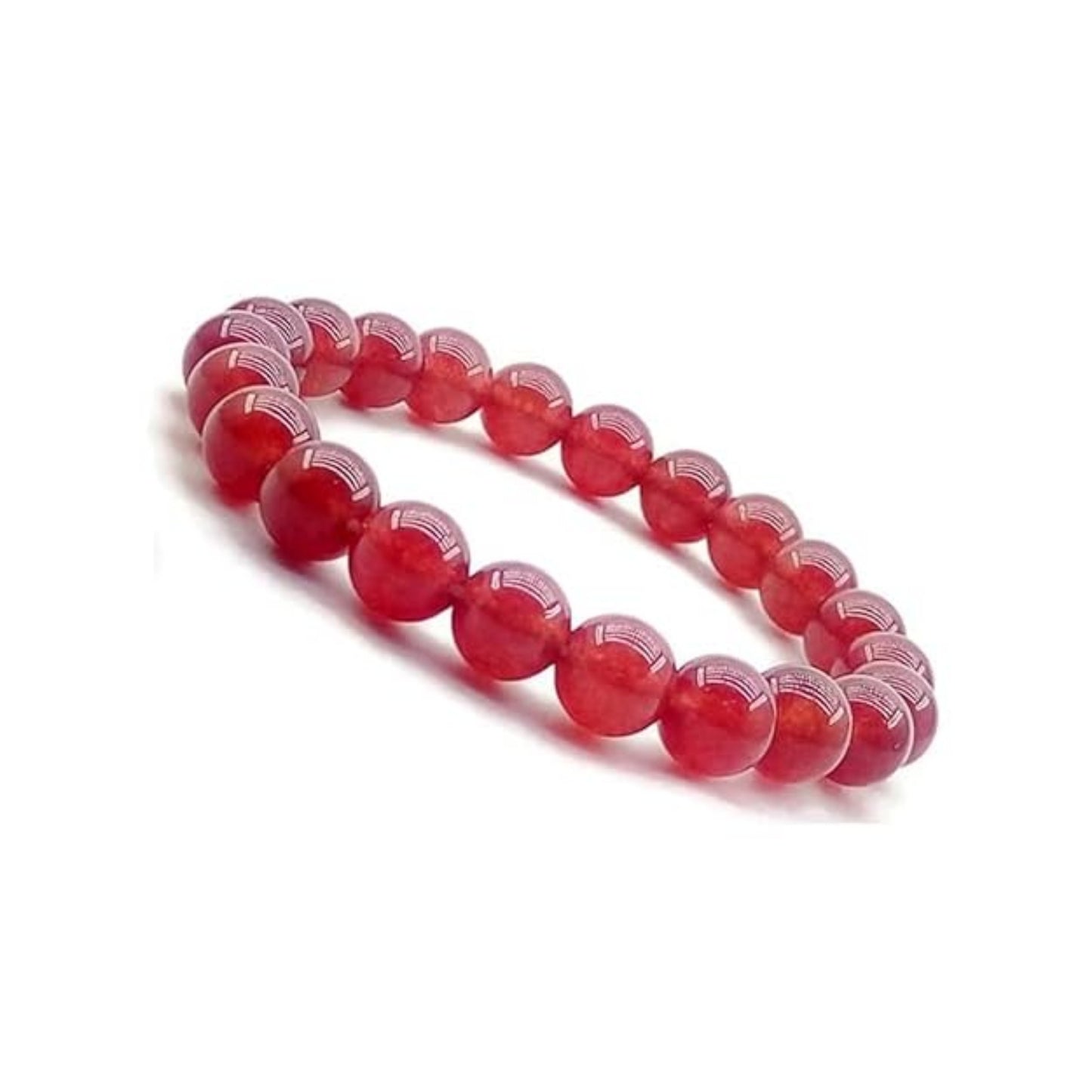BRAHMAGYAAN Natural Red Onyx Bracelet – Handmade Red Onyx Gemstone Bead Stretch Bracelet for Strength, Confidence & Everyday Elegance