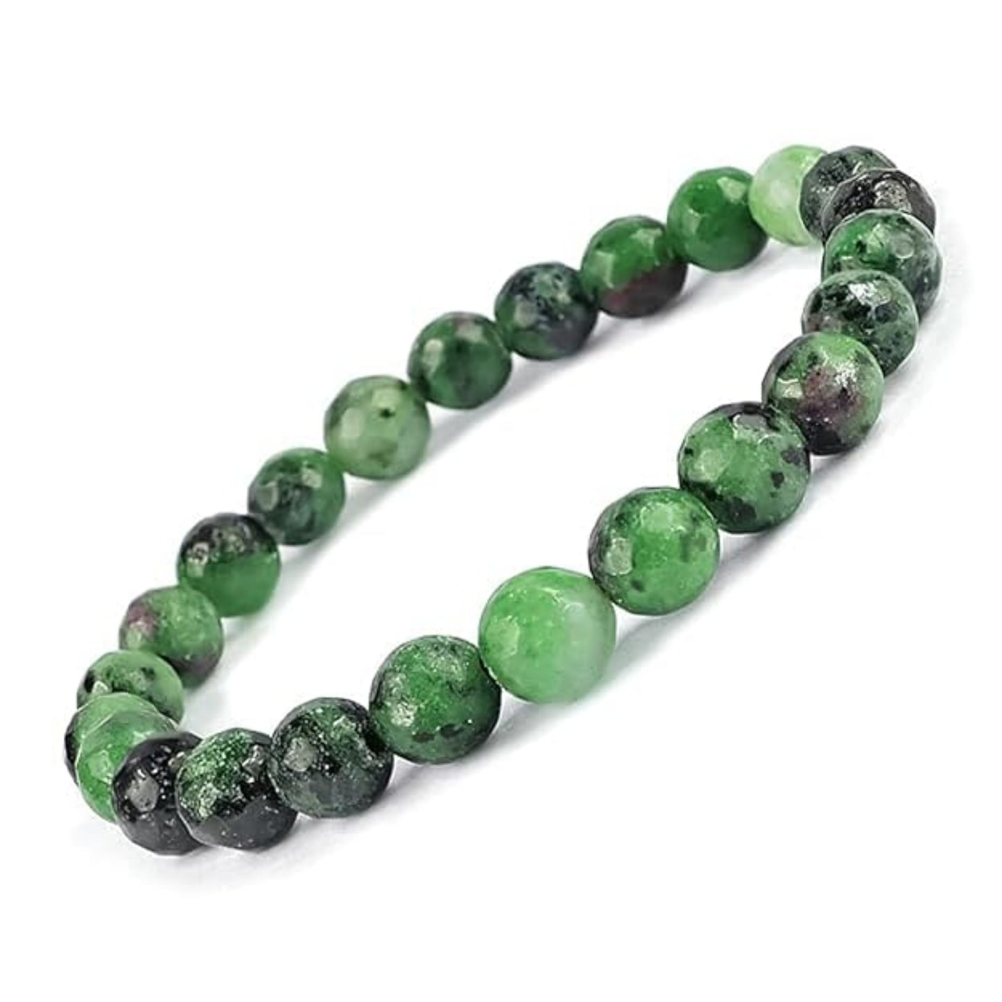 BRAHMAGYAAN Natural Ruby Zoisite Bracelet – Handmade Ruby Zoisite Gemstone Bead Stretch Bracelet for Vitality, Growth & Everyday Elegance