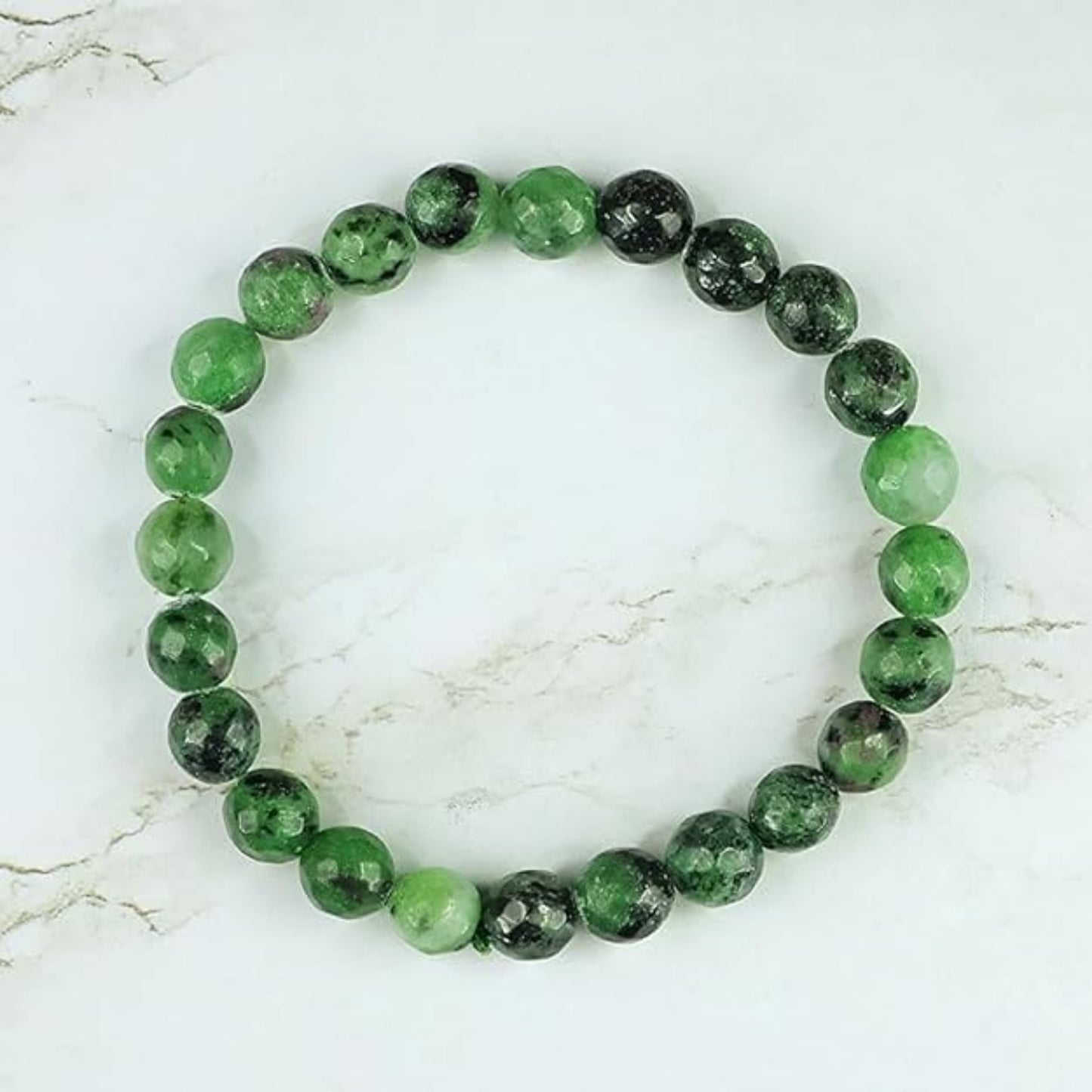 BRAHMAGYAAN Natural Ruby Zoisite Bracelet – Handmade Ruby Zoisite Gemstone Bead Stretch Bracelet for Vitality, Growth & Everyday Elegance
