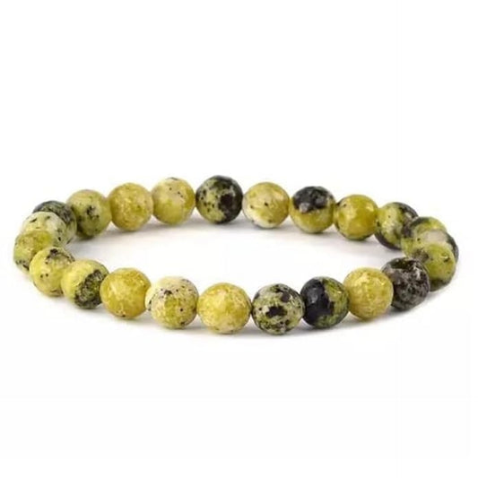 BRAHMAGYAAN Natural Serpentine Bracelet – Handmade Serpentine Gemstone Bead Stretch Bracelet for Balance, Growth & Everyday Elegance