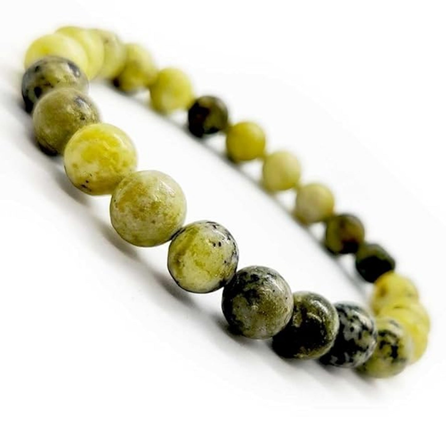 BRAHMAGYAAN Natural Serpentine Bracelet – Handmade Serpentine Gemstone Bead Stretch Bracelet for Balance, Growth & Everyday Elegance