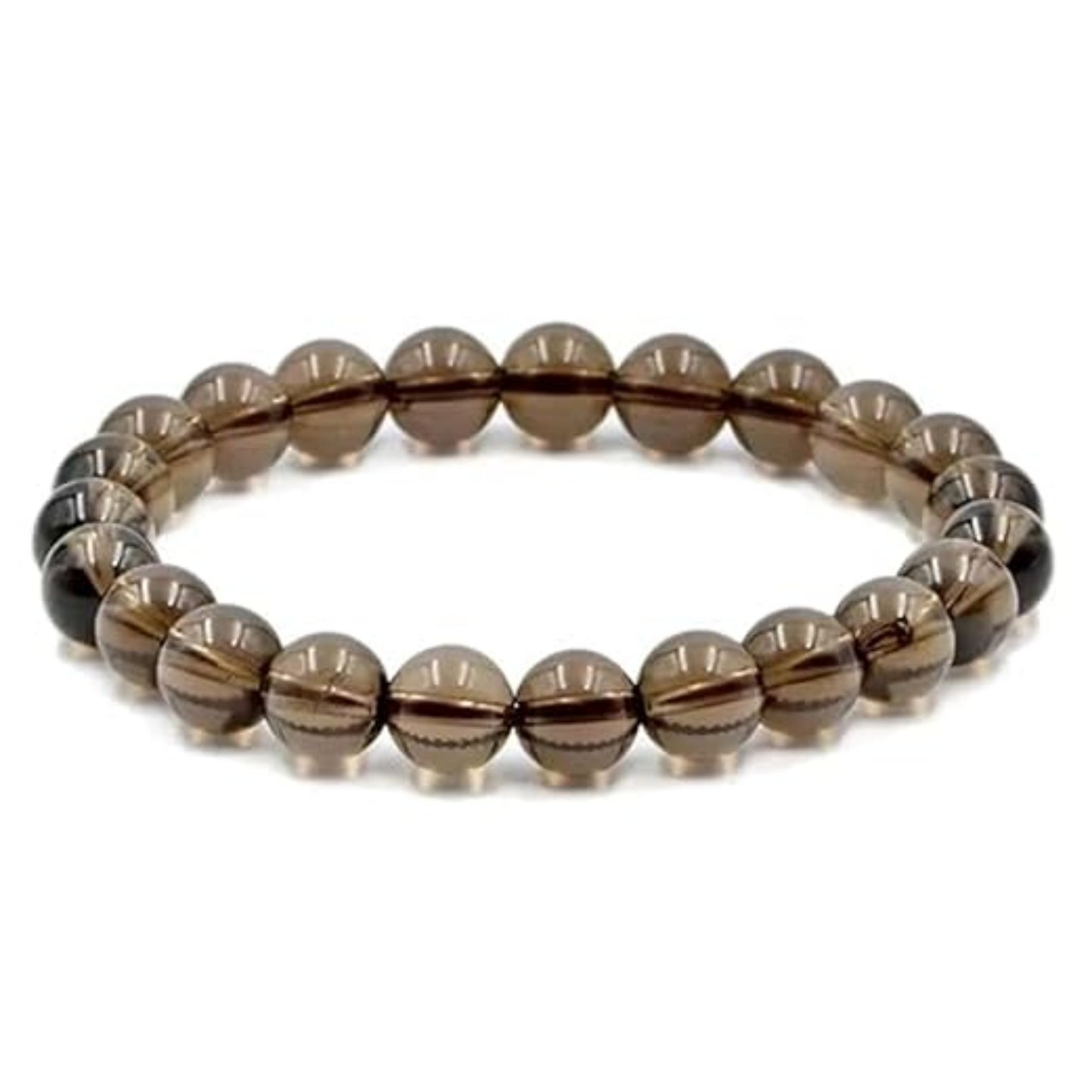 BRAHMAGYAAN Natural Smoky Quartz Bracelet – Handmade Smoky Quartz Gemstone Bead Stretch Bracelet for Grounding, Clarity & Everyday Elegance