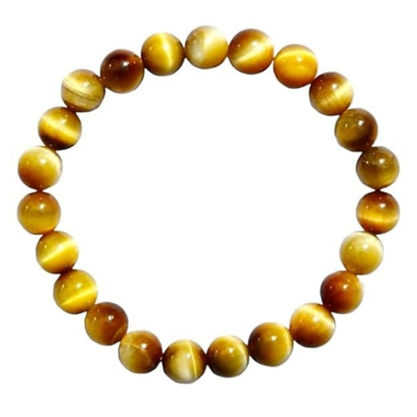 BRAHMAGYAAN Natural Tiger's Eye Bracelet – Handmade Tiger Eye Gemstone Bead Stretch Bracelet for Confidence, Courage & Everyday Elegance