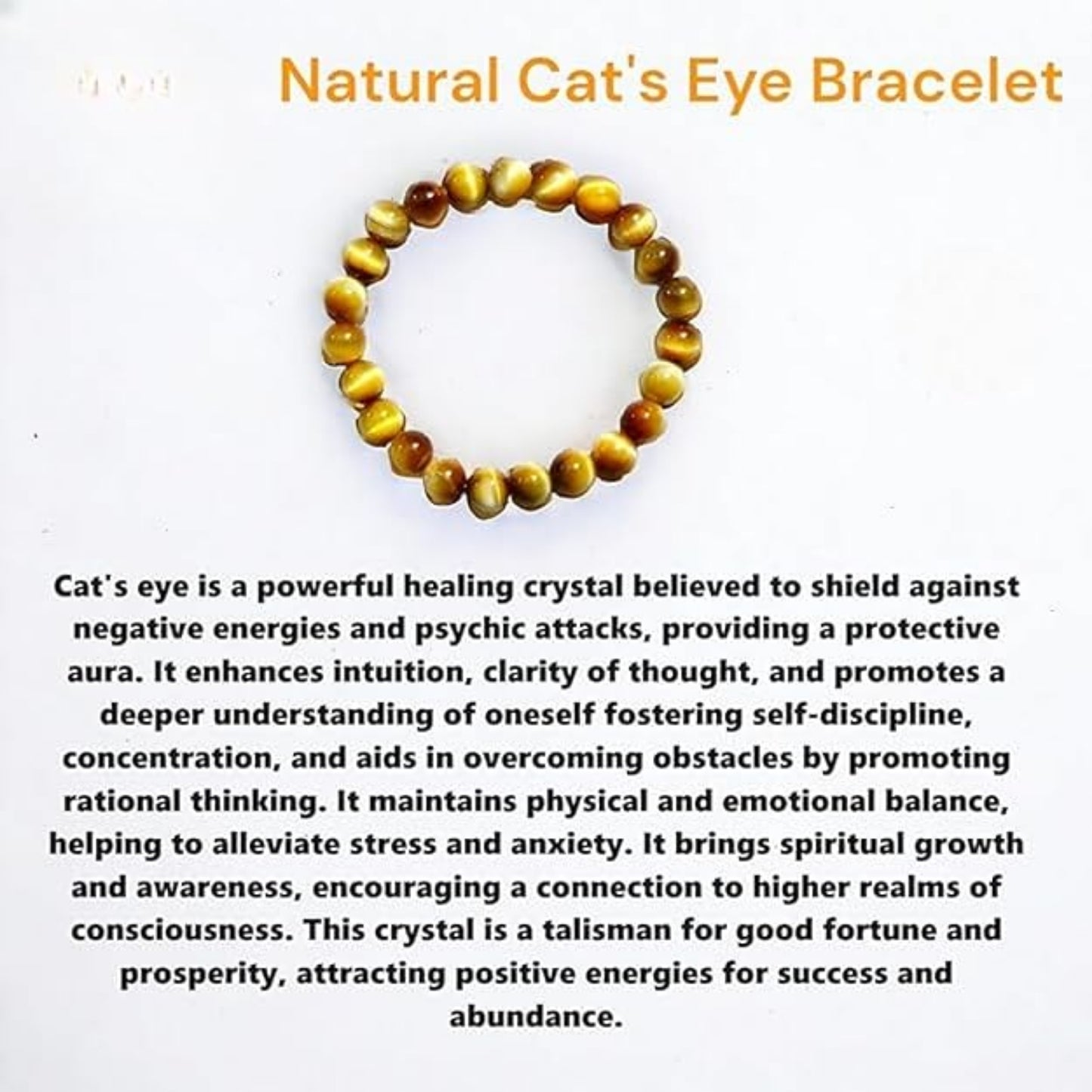 BRAHMAGYAAN Natural Tiger's Eye Bracelet – Handmade Tiger Eye Gemstone Bead Stretch Bracelet for Confidence, Courage & Everyday Elegance