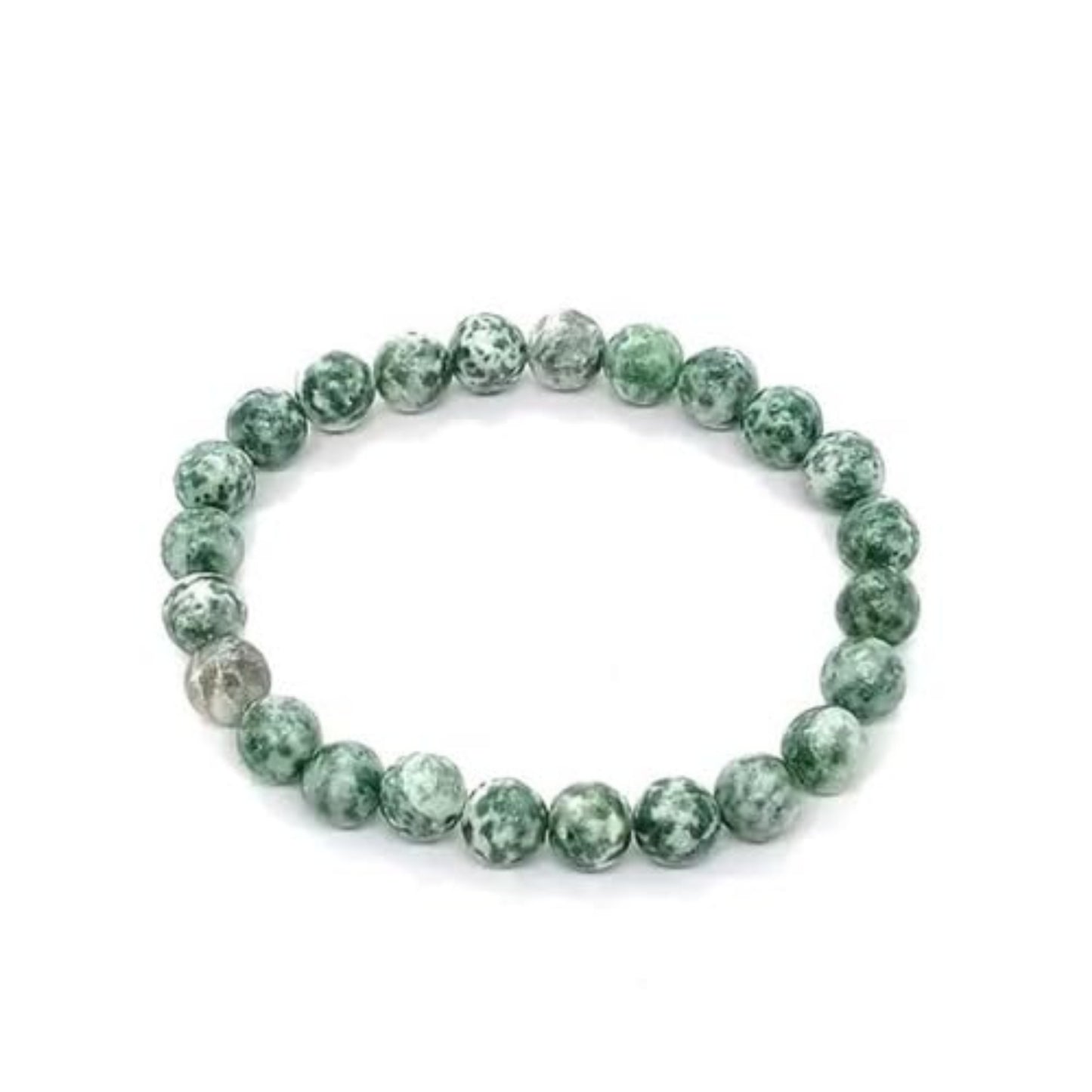 BRAHMAGYAAN Natural Tree Agate Bracelet – Handmade Tree Agate Gemstone Bead Stretch Bracelet for Growth, Harmony & Everyday Elegance