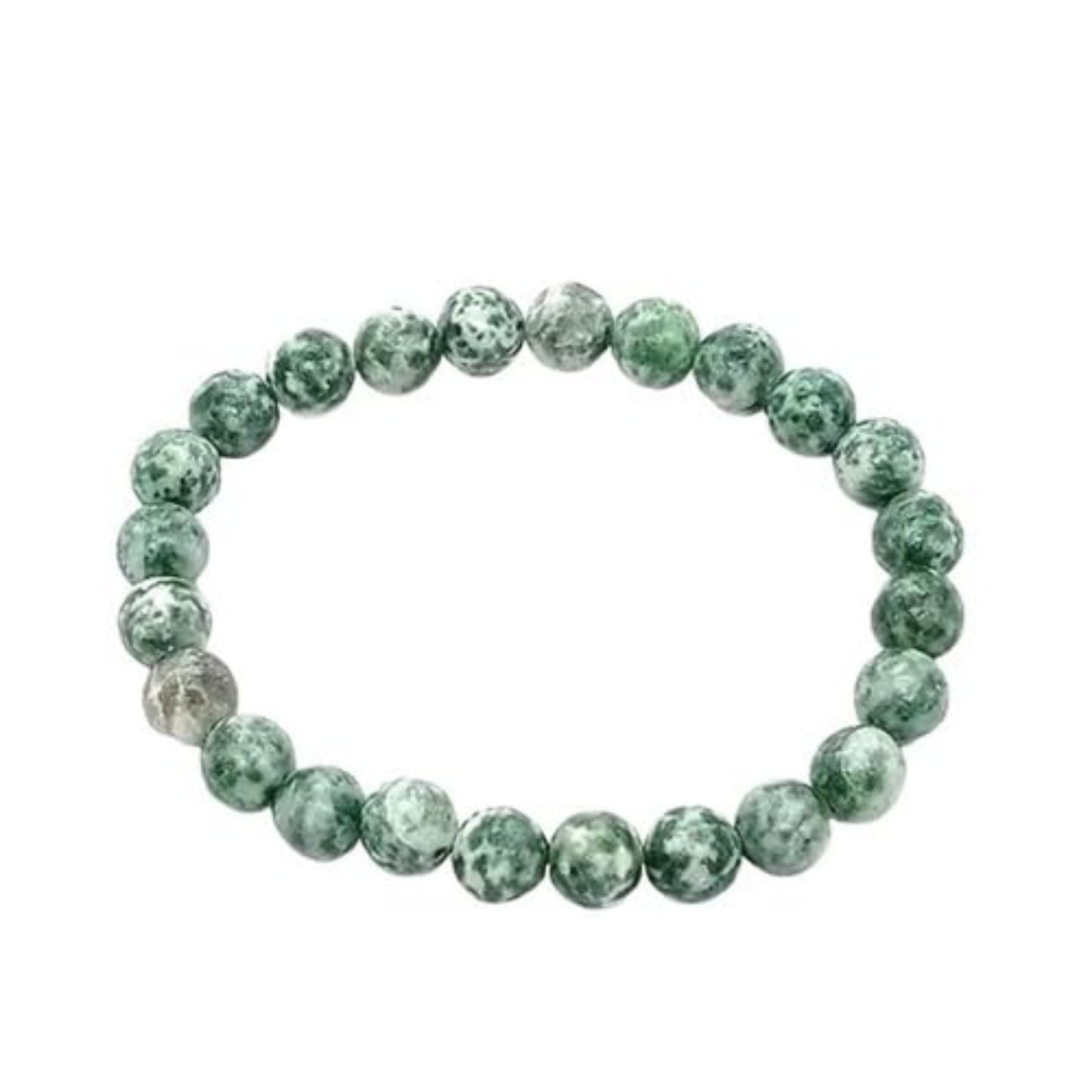 BRAHMAGYAAN Natural Tree Agate Bracelet – Handmade Tree Agate Gemstone Bead Stretch Bracelet for Growth, Harmony & Everyday Elegance