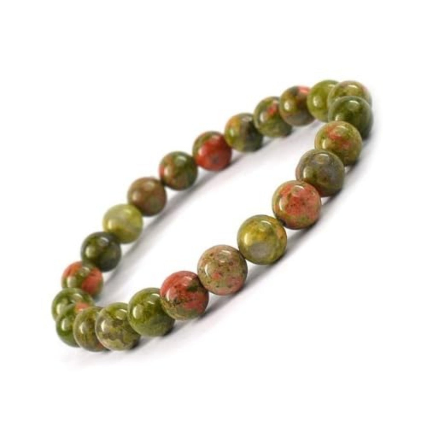 BRAHMAGYAAN Natural Unakite Bracelet – Handmade Unakite Gemstone Bead Stretch Bracelet for Balance, Growth & Everyday Elegance