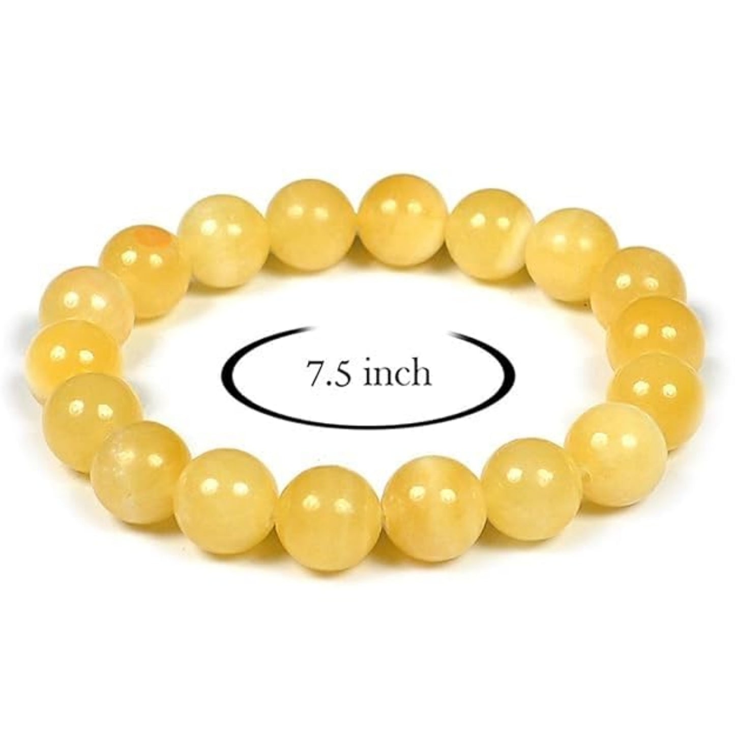 BRAHMAGYAAN Natural Yellow Calcite Bracelet – Handmade Yellow Calcite Gemstone Bead Stretch Bracelet for Positivity, Confidence & Everyday Elegance