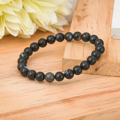Brhmagyaan Black Obsidian Beads Bracelet
