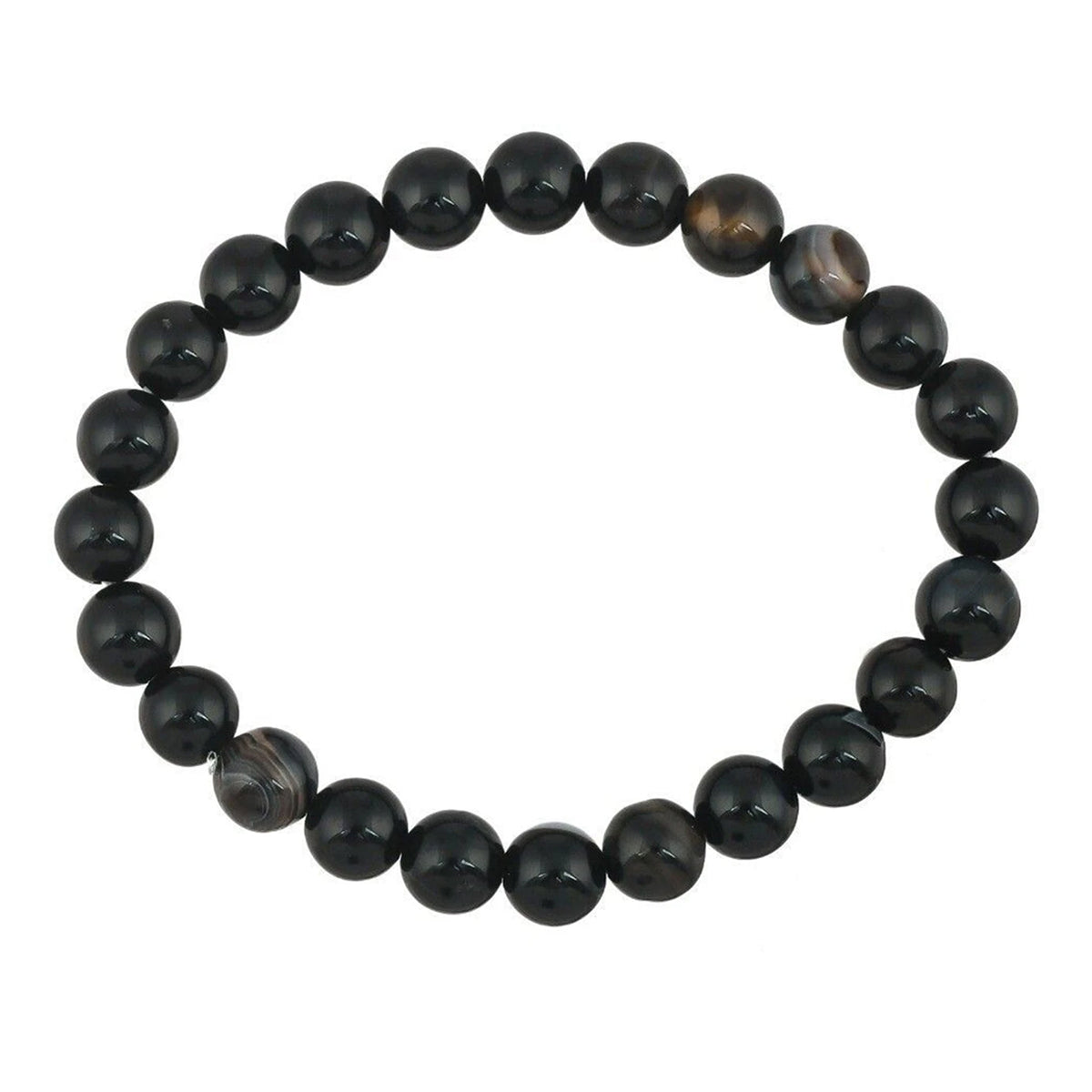 Brhmagyaan Black Obsidian Beads Bracelet