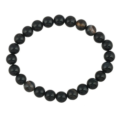 Brhmagyaan Black Obsidian Beads Bracelet