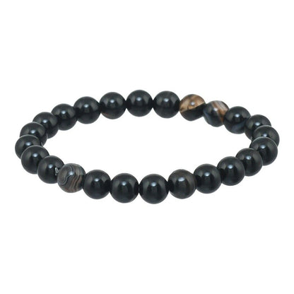 Brhmagyaan Black Obsidian Beads Bracelet