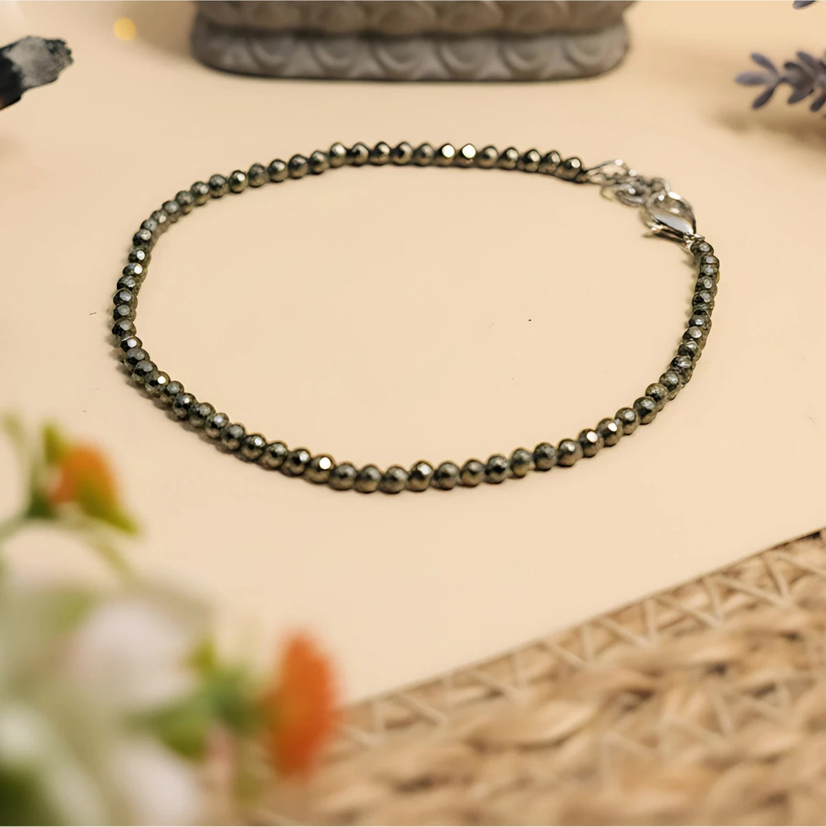 Brhmagyaan Brhmagyaan Dhanashree Pyrite Anklet – Inspired by Goddess Lakshmi Crystal Anklet Metal Anklet