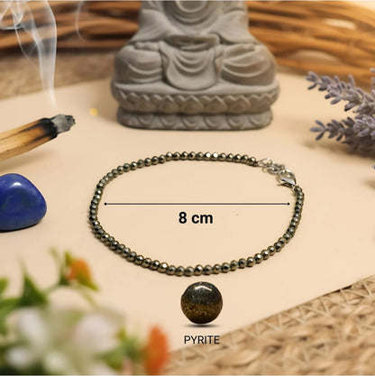 Brhmagyaan Brhmagyaan Dhanashree Pyrite Anklet – Inspired by Goddess Lakshmi Crystal Anklet Metal Anklet