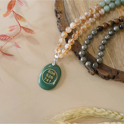 Brhmagyaan Brhmagyaan Money Magnet Fusion with Zibu Pendant Pyrite Tiger Eye Tiger's Eye, Citrine Stone Necklace