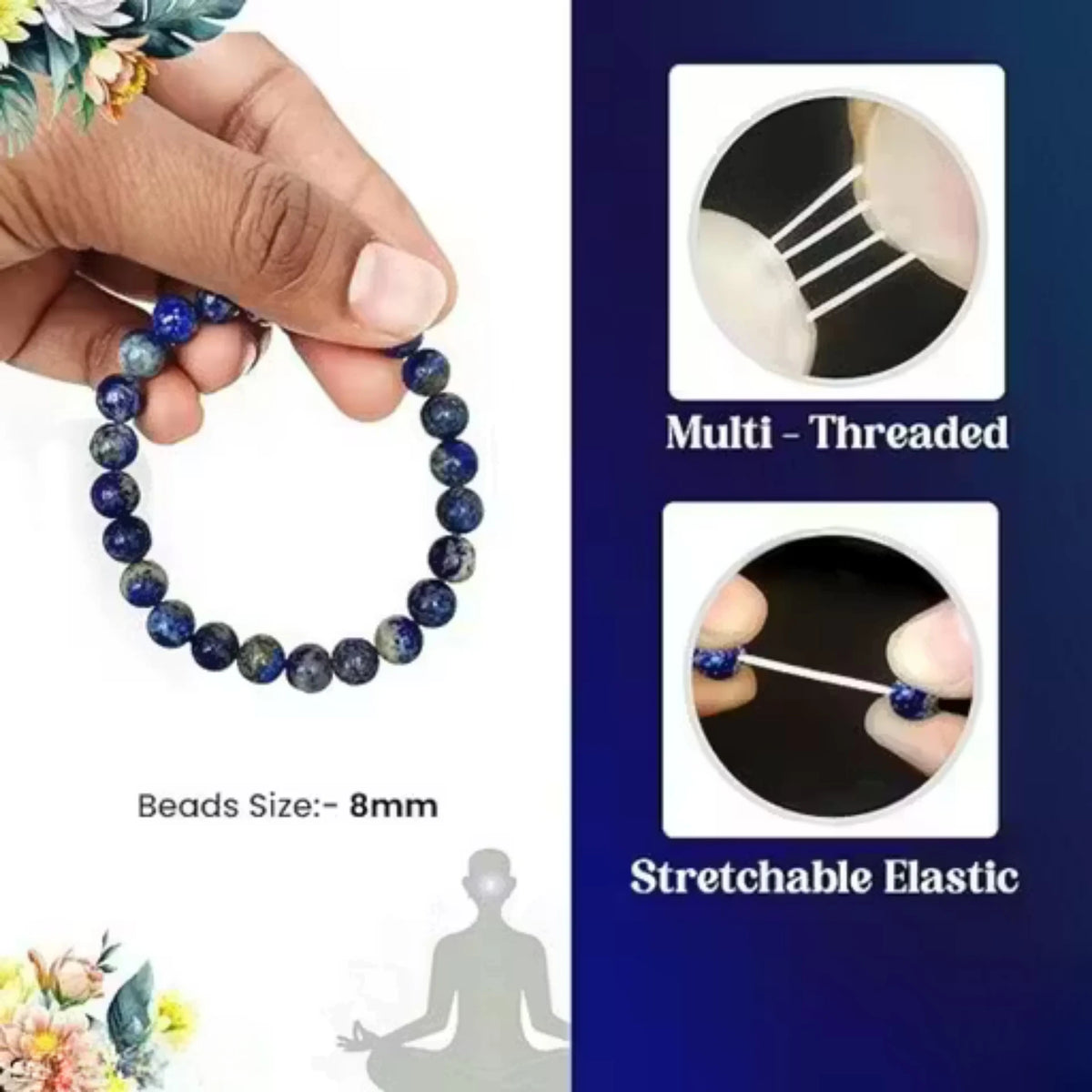 Brhmagyaan Lapiz Lazuli Beads, Lapis Lazuli Bracelet