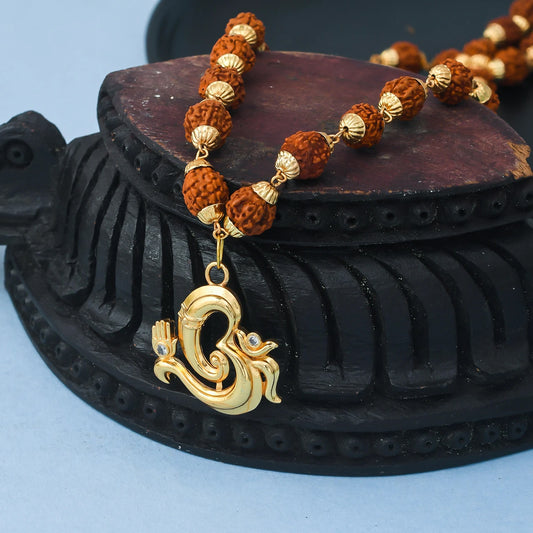 Brhmagyaan Religious Rudraksh Coper Om Jap Mala Copper Chain