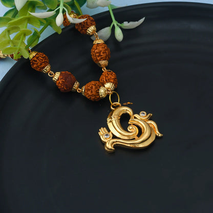 Brhmagyaan Religious Rudraksh Coper Om Jap Mala Copper Chain