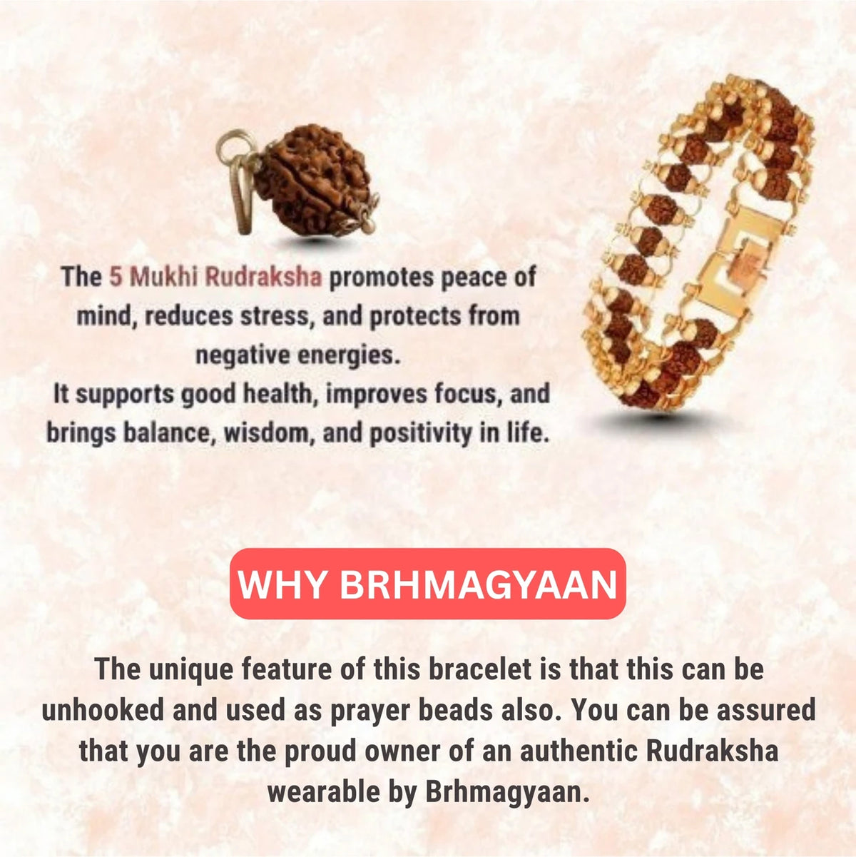 Brhmagyaan Rudraksha Beads Bracelet