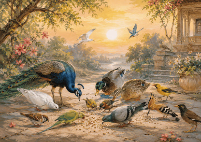 Brhmagyaan Birds in Paradise Garden – Nature Vastu Painting for East Direction | Freedom, Harmony & Positive Energy
