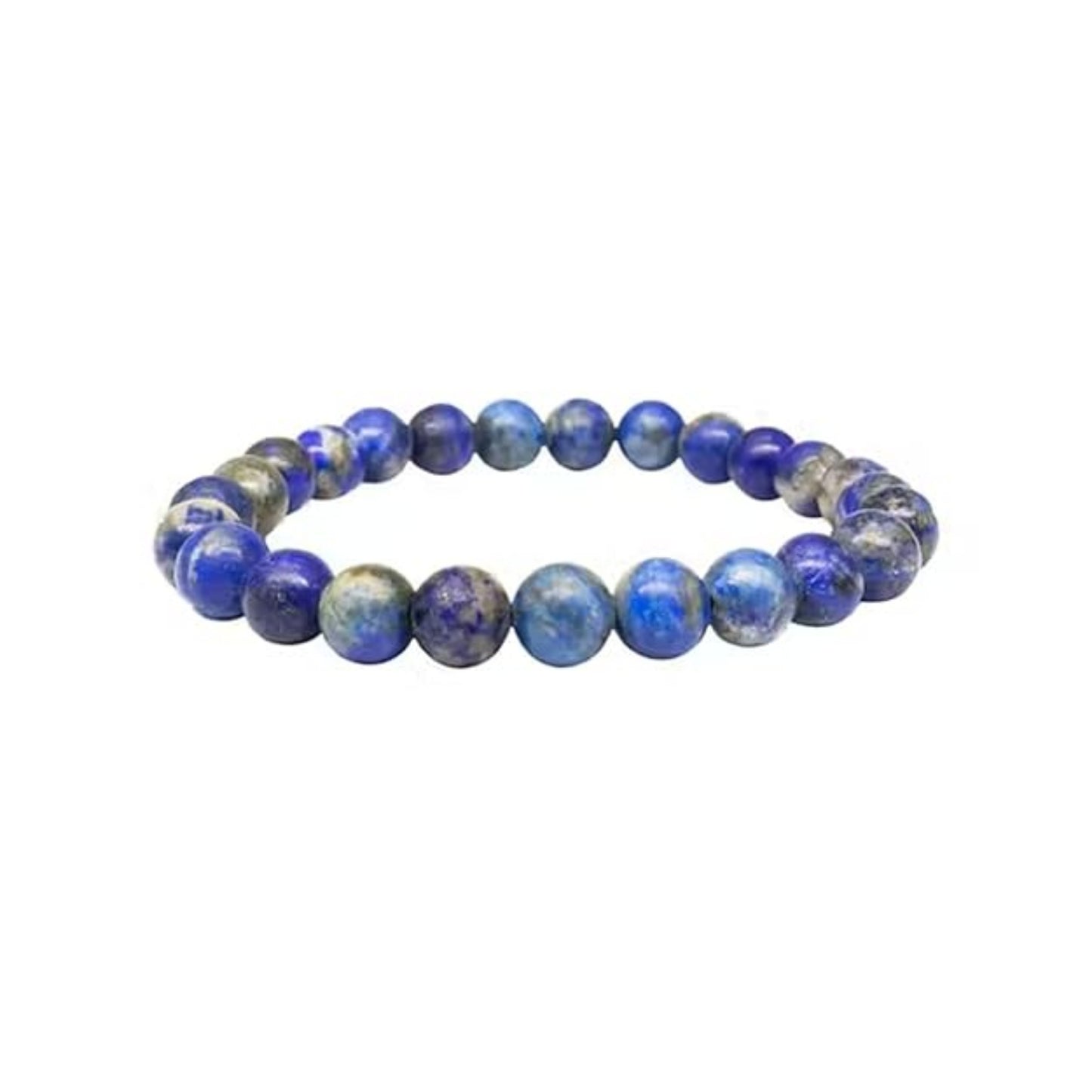 BRAHMAGYAAN Natural Lapis Lazuli Bracelet – Handmade Deep Blue Gemstone Bead Stretch Bracelet for Wisdom, Confidence & Timeless Elegance