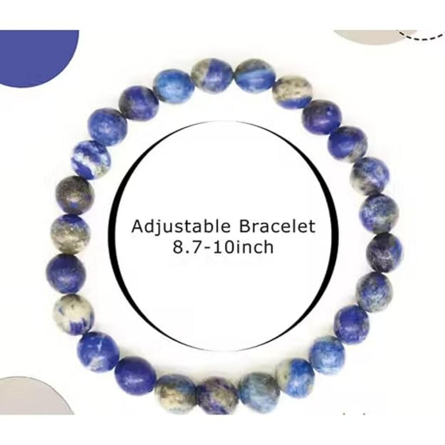BRAHMAGYAAN Natural Lapis Lazuli Bracelet – Handmade Deep Blue Gemstone Bead Stretch Bracelet for Wisdom, Confidence & Timeless Elegance