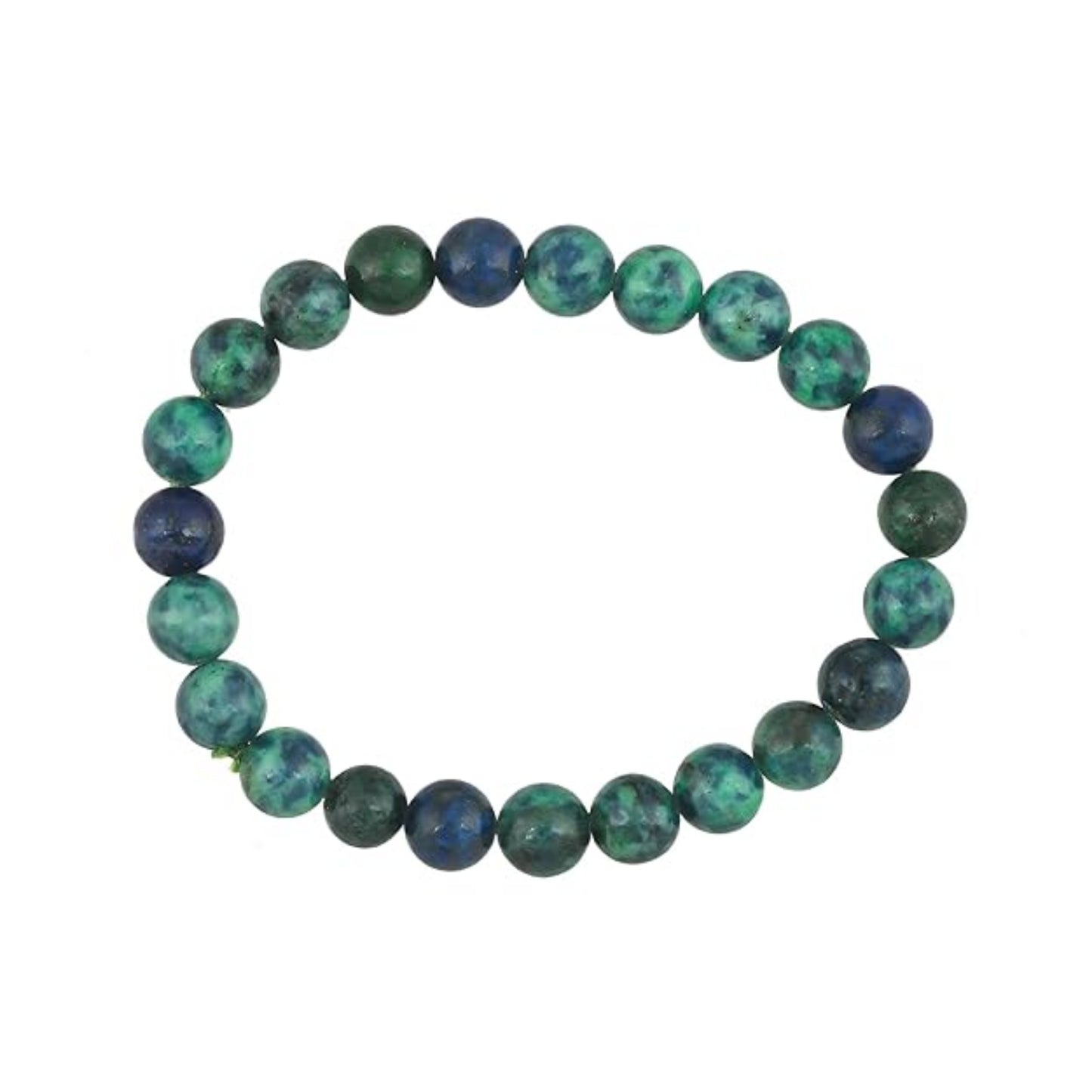 BRAHMAGYAAN Natural Malachite Bracelet – Handmade Green Gemstone Bead Stretch Bracelet for Prosperity, Balance & Everyday Elegance