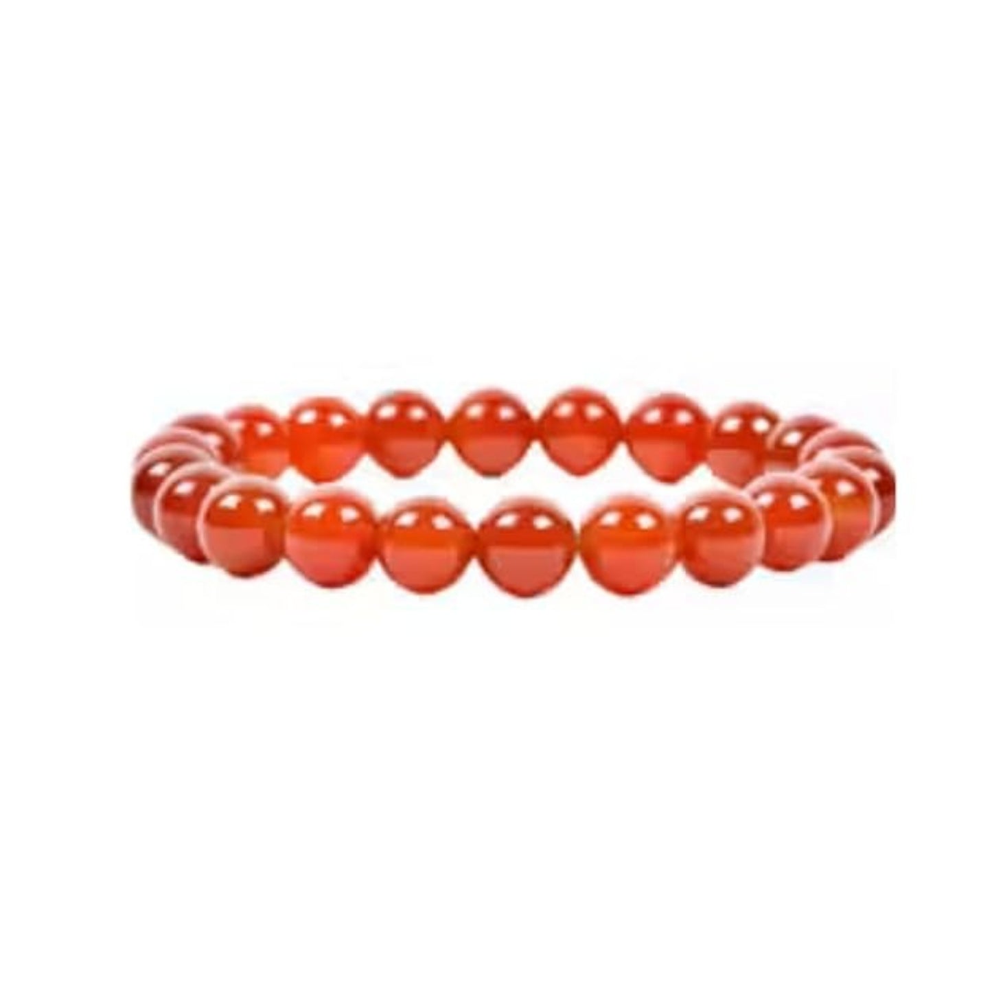 BRAHMAGYAAN Natural Red Carnelian Bracelet – Handmade Orange-Red Gemstone Bead Stretch Bracelet for Confidence, Vitality & Everyday Style