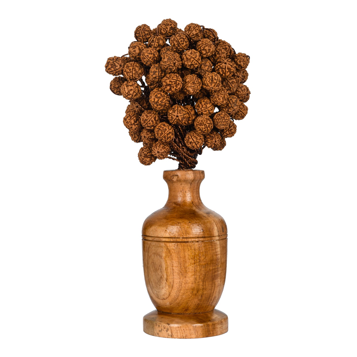 Sacred Serenity: Embrace the Rudraksha Flower Vase with 108 Beads for Divine Bliss