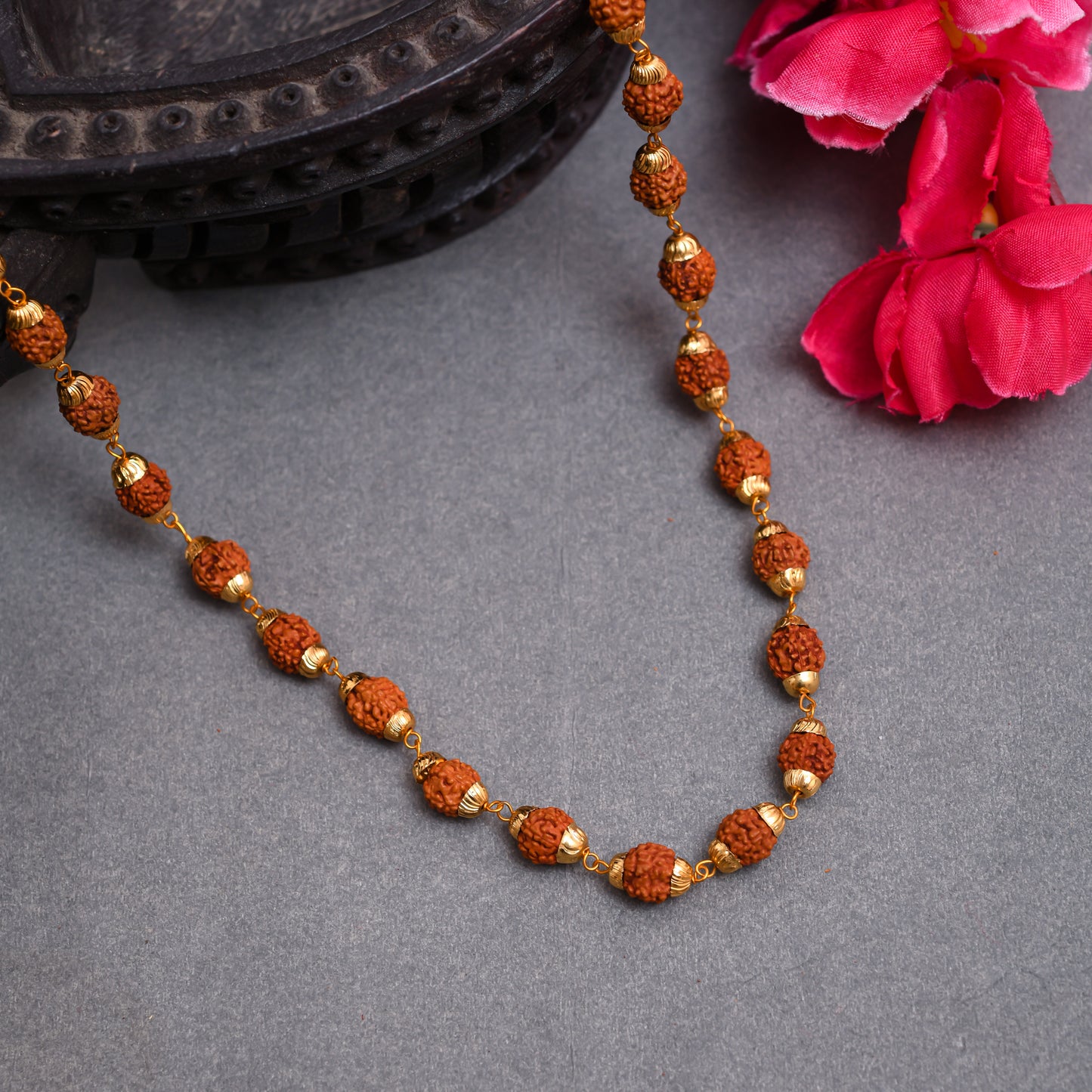 Sacred Serenity: Embrace the Spiritual Essence of the Rudraksha Cap Mal