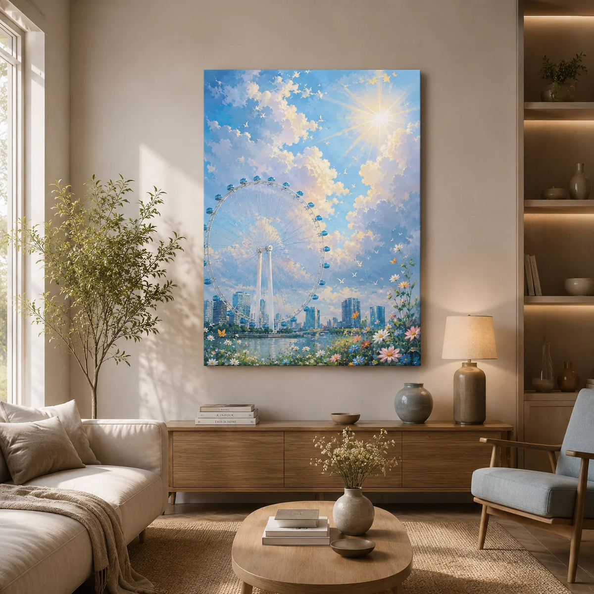 Brhmagyaan Skyward Dreams – Inspirational Abstract Sky Painting for Hope, Growth, Freedom & Positive Energy