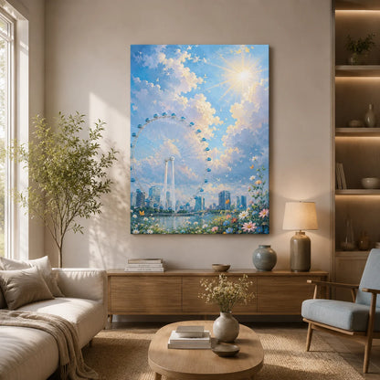 Brhmagyaan Skyward Dreams – Inspirational Abstract Sky Painting for Hope, Growth, Freedom & Positive Energy