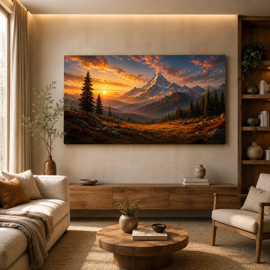 Brhmagyaan Majestic Mountain – Scenic Mountain Landscape Painting for South & South-West (SW) Zones, Strength, Stability, Growth & Positive Energy