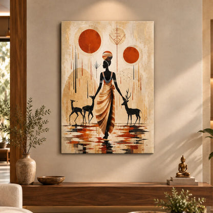 Brhmagyaan Folk Silhouette – Traditional Indian Folk Art Painting for Culture, Harmony & Positive Energy