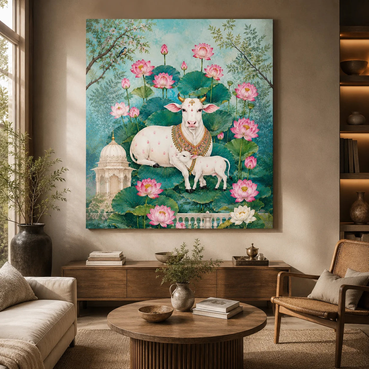 Brhmagyaan Sacred Kamdhenu – Divine Cow Painting for Prosperity, Abundance, Peace & Positive Energy
