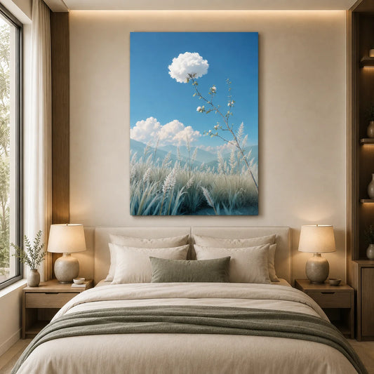 Brhmagyaan Sky Serenity – Serene Sky Landscape Painting for Peace, Calmness, Harmony & Positive Energy