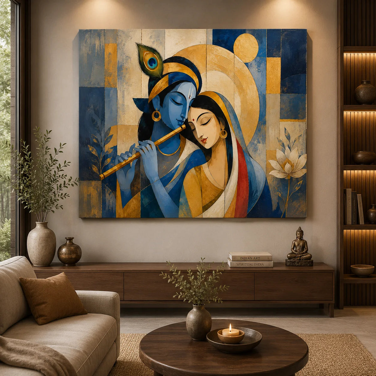 Brhmagyaan Divine Harmony Radha Krishna – Sacred Spiritual Painting for Love, Peace, Harmony & Positive Energy